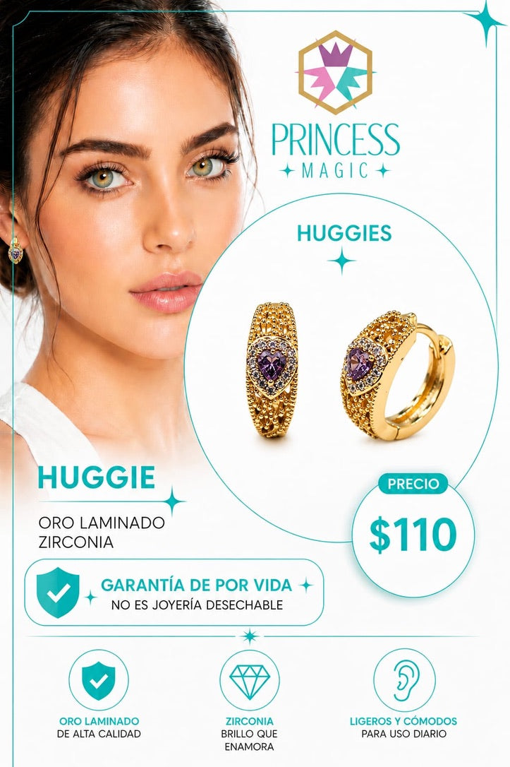 Arete Huggie Corazón Imperial