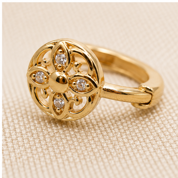 Arete Circular Calado con Zirconias | Oro Laminado 18K