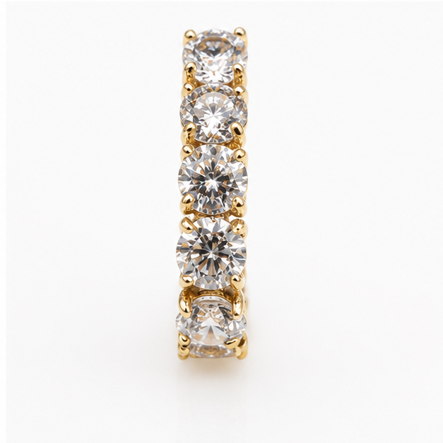 Arete Huggie con Zirconias Transparentes Oro Laminado | Princess Magic