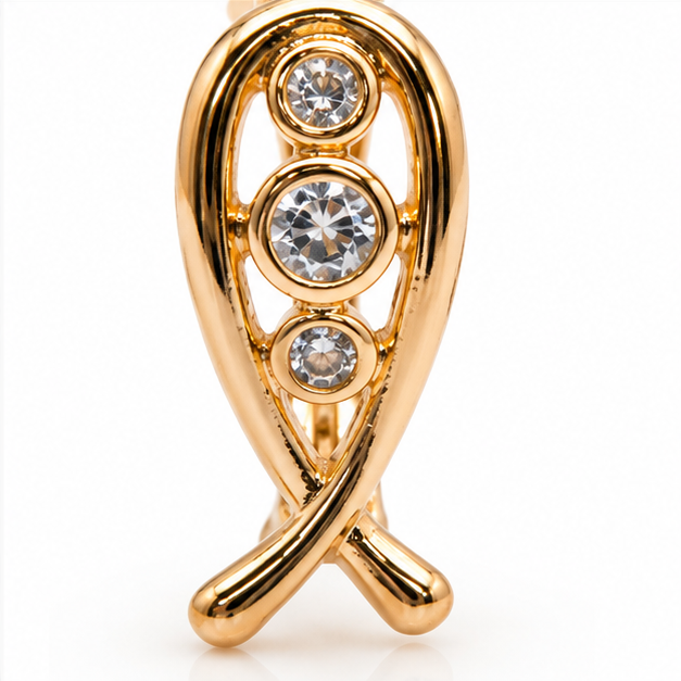 Aretes Cruz Infinita con Zirconias Oro Laminado 18K | Princess Magic