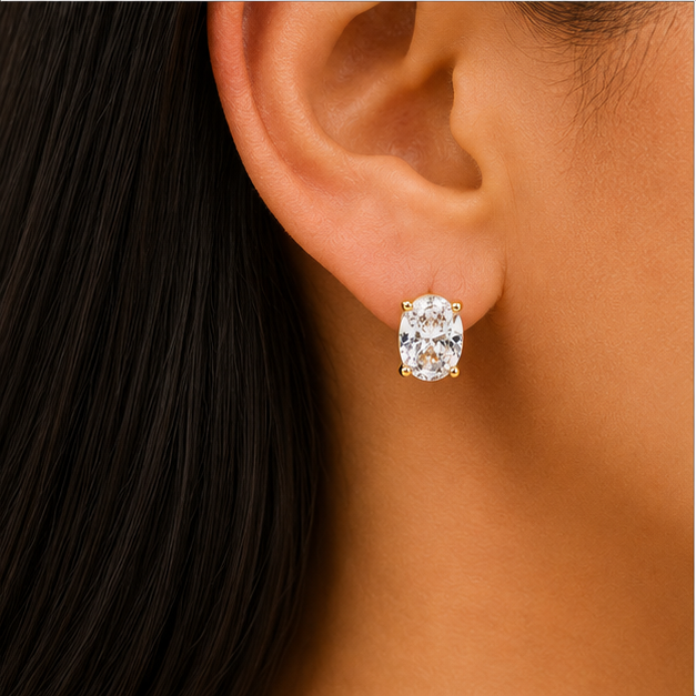 Broquel Solitario Lumina Oro Laminado 18K | Princess Magic