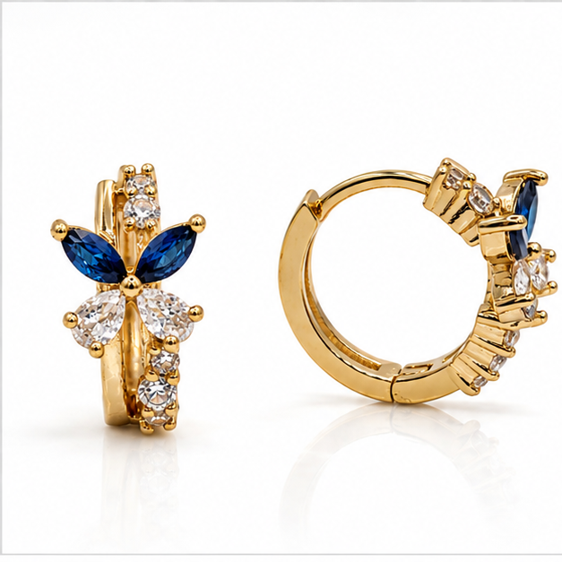 Arete Baby Mariposa con Zirconias Oro Laminado 18K | Princess Magic