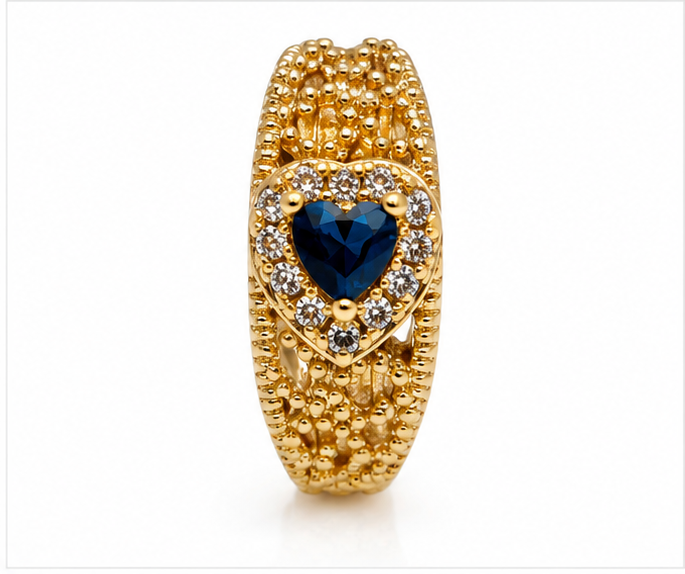 Arete Corazón Halo con Zirconias Oro Laminado 18K | Princess Magic