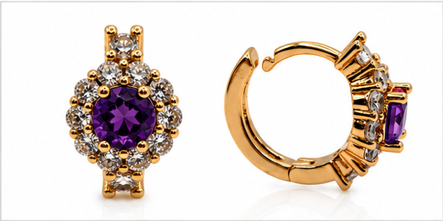Arete Huggie Halo Clásico Oro Laminado 18K | Colores Disponibles
