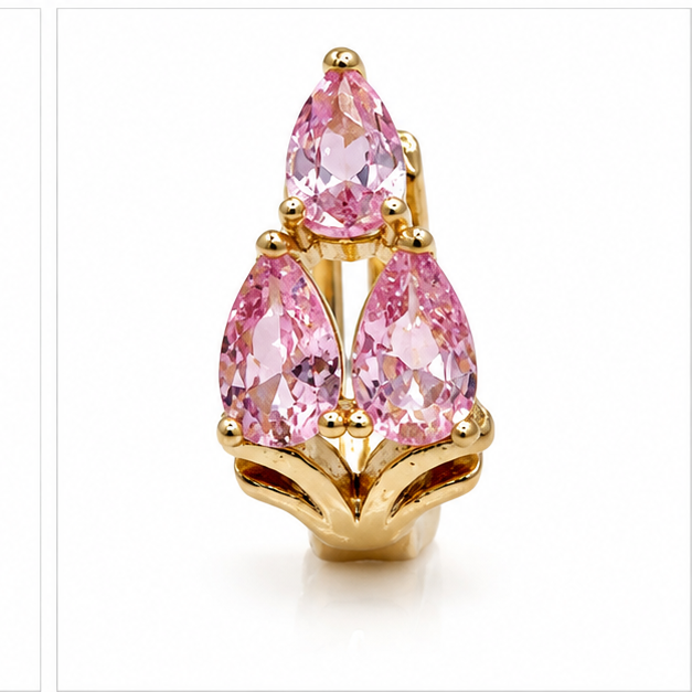 Arete Trío de Zirconias Gota Oro Laminado 18K | Princess Magic