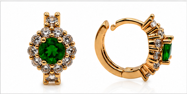 Arete Huggie Halo Clásico Oro Laminado 18K | Colores Disponibles