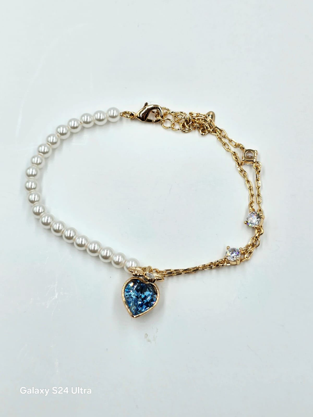 Pulsera Corazón Celeste