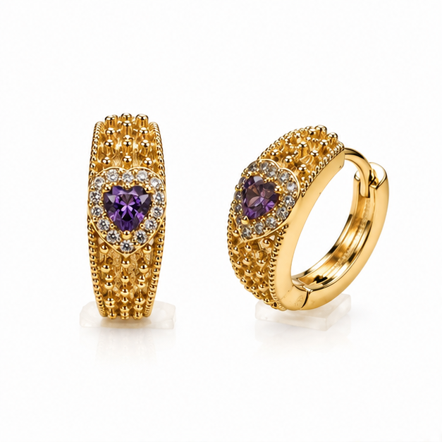 Arete Huggie Corazón Imperial