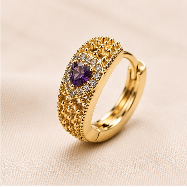 Arete Huggie Corazón Imperial