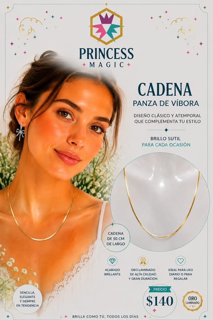 Cadena panza de víbora dorada