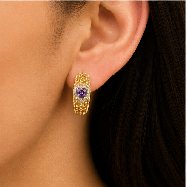 Arete Huggie Corazón Imperial