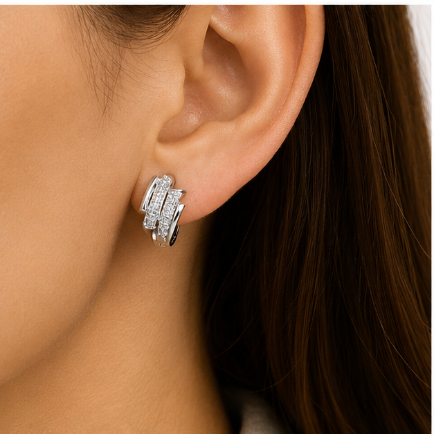Arete doble brillo