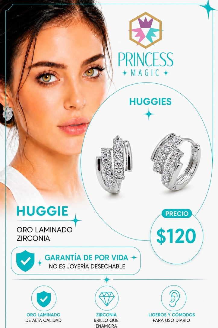 Arete doble brillo