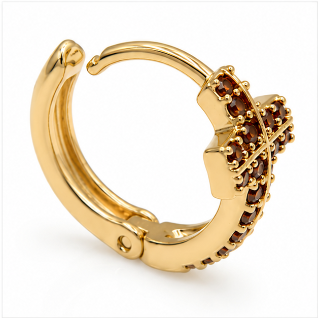 ✨ Arete Cruz con Zirconias Oro Laminado 18K Huggie | PrincessMagic