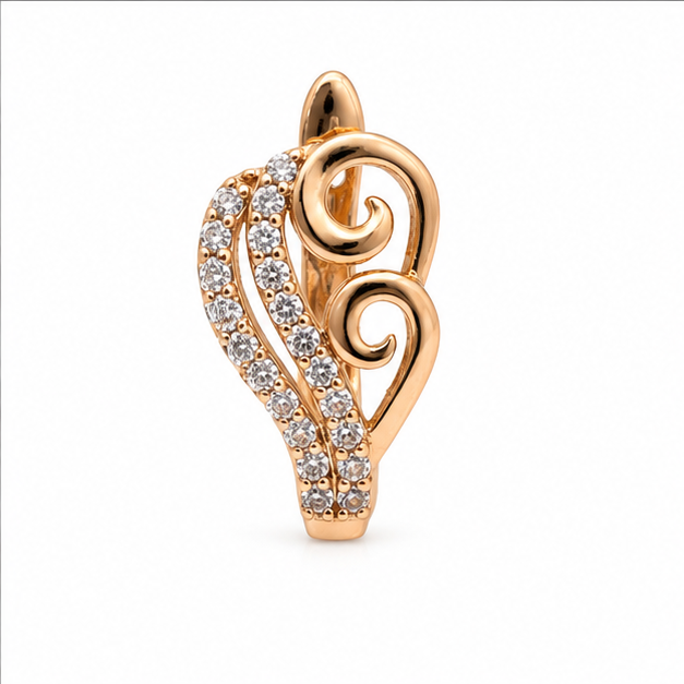 Arete Corazón Filigrana con Zirconias Oro Laminado 18K | Princess Magic