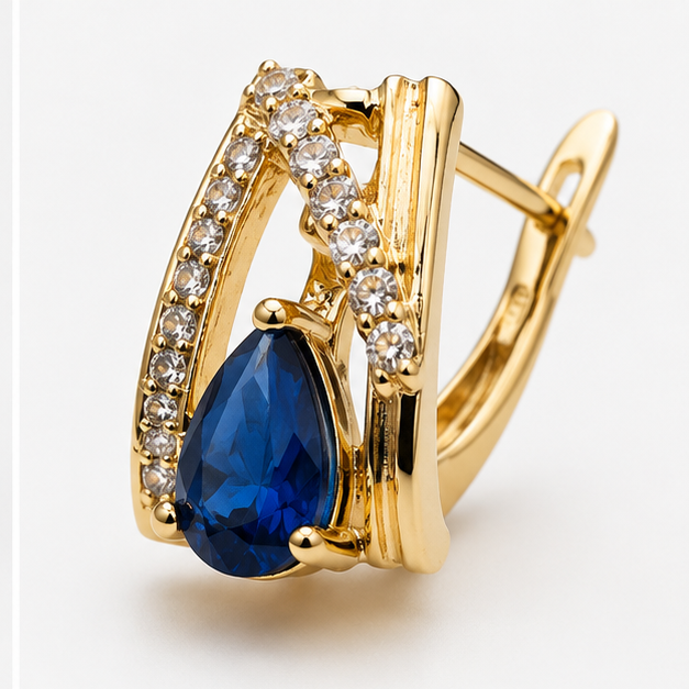 Arete con Zirconia Gota Oro Laminado | Princess Magic