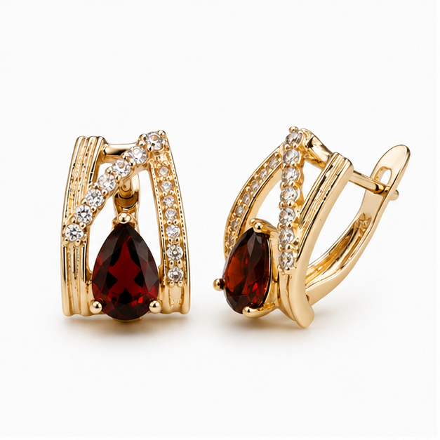Arete con Zirconia Gota Oro Laminado | Princess Magic