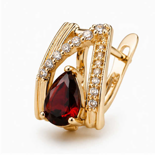 Arete con Zirconia Gota Oro Laminado | Princess Magic