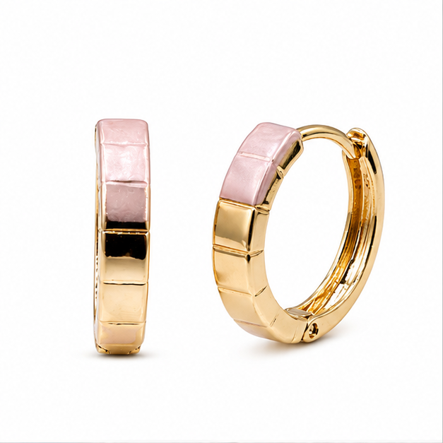 Arete Huggie Tricolor Oro Laminado | Princess Magic