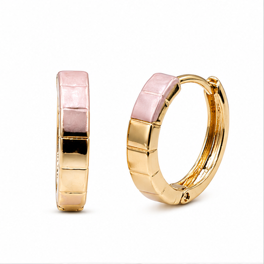 Arete Huggie Tricolor Oro Laminado | Princess Magic