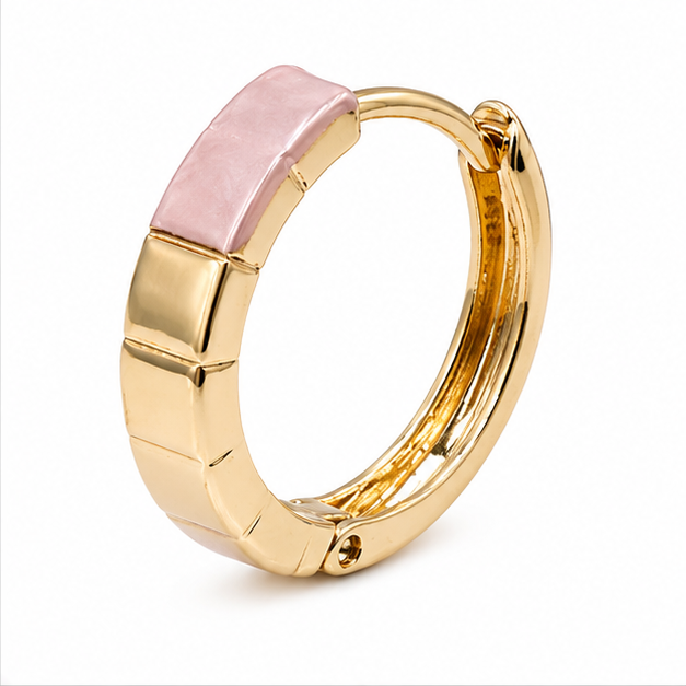 Arete Huggie Tricolor Oro Laminado | Princess Magic