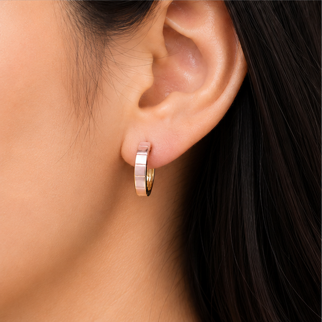 Arete Huggie Tricolor Oro Laminado | Princess Magic