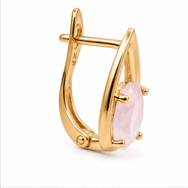 Arete Gota con Piedra Pastel Oro Laminado 18K | Princess Magic