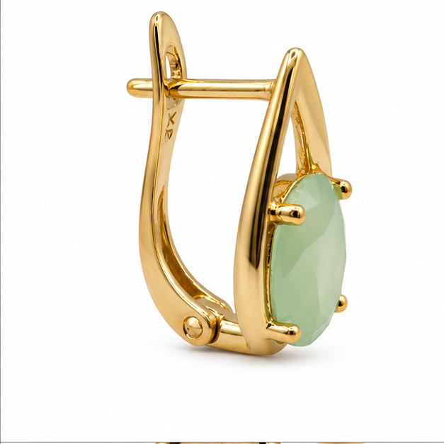 Arete Gota con Piedra Pastel Oro Laminado 18K | Princess Magic