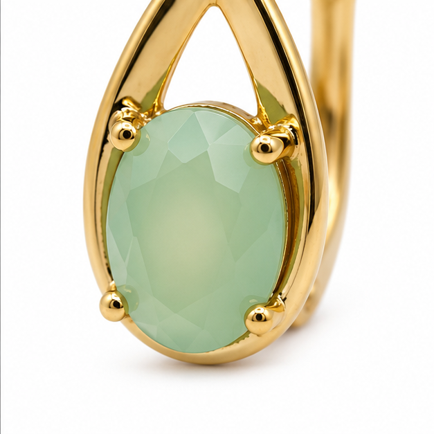 Arete Gota con Piedra Pastel Oro Laminado 18K | Princess Magic