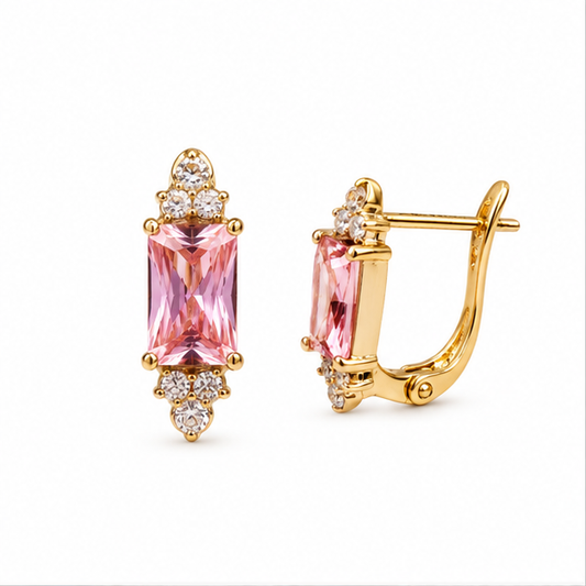 Arete con Corazones Azules Oro Laminado | Princess Magic