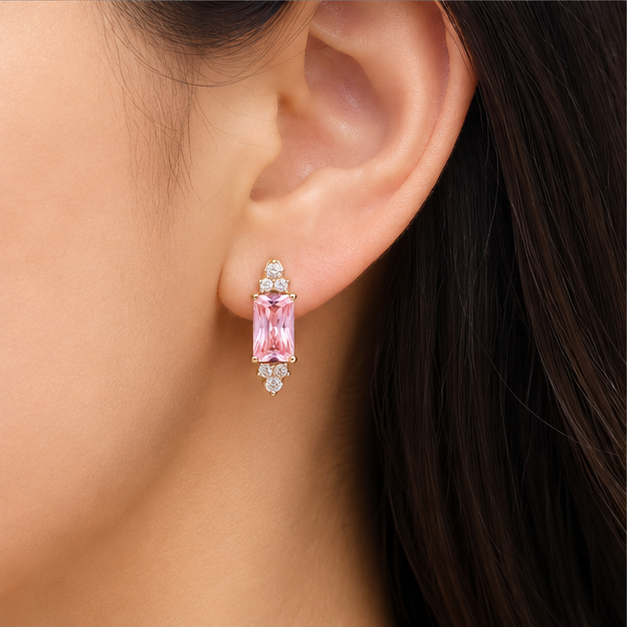 Arete con Corazones Azules Oro Laminado | Princess Magic