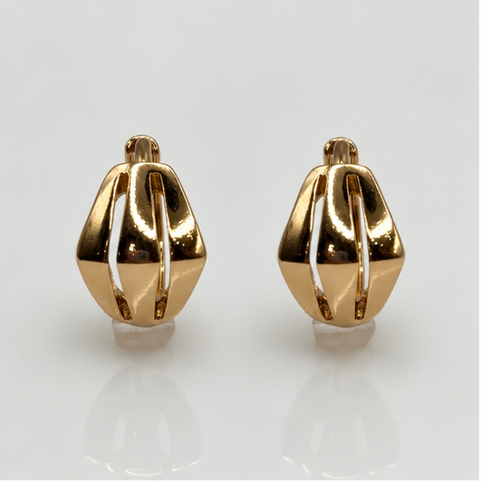 Arete Huggie Geométrico Oro Laminado 18K | PrincessMagic