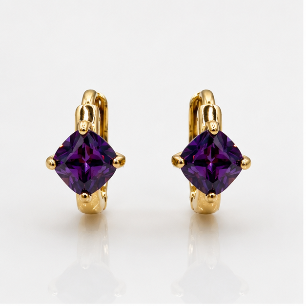 rete Huggie con Zirconia Morada Oro Laminado 18K | PrincessMagic