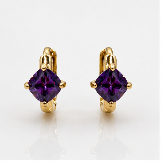 rete Huggie con Zirconia Morada Oro Laminado 18K | PrincessMagic