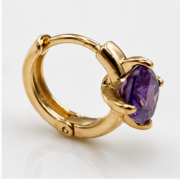 rete Huggie con Zirconia Morada Oro Laminado 18K | PrincessMagic