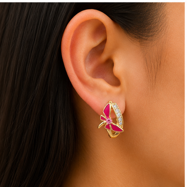 Arete con Molinillo de Colores Oro Laminado 18K | PrincessMagic