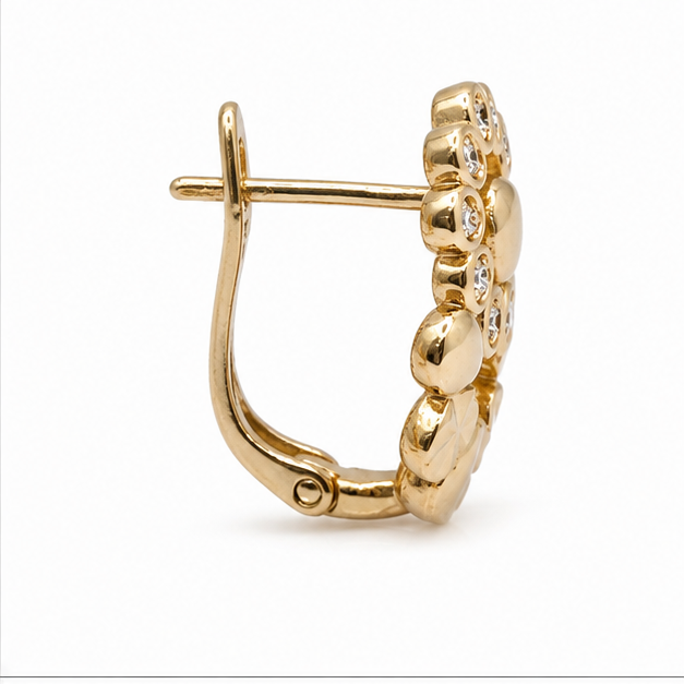 Arete Árbol de la Vida con Zirconias Oro Laminado 18K | Princess Magic