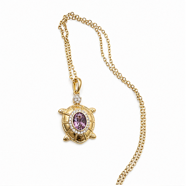 Collar Tortuga con Cristal Swarovski Oro Laminado | Princess Magic