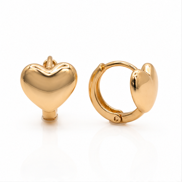 Aretes Baby Corazón Liso Oro Laminado 18K | Princess Magic