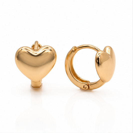 Aretes Baby Corazón Liso Oro Laminado 18K | Princess Magic