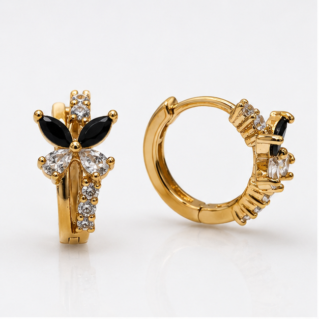 Arete Baby Mariposa con Zirconias Oro Laminado 18K | Princess Magic