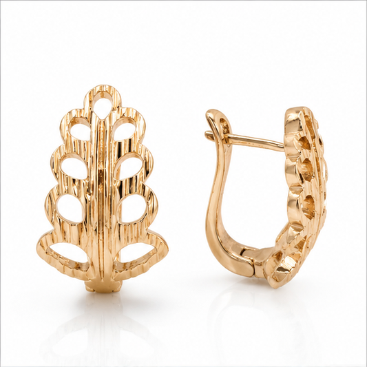 Aretes Huggie Calados Geométricos Oro Laminado 18K | Princess Magic