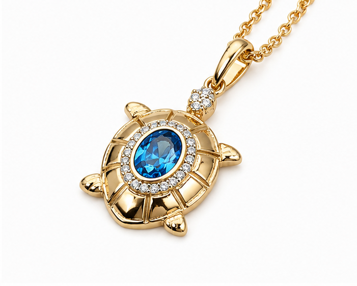 Collar Tortuga con Cristal Swarovski Oro Laminado | Princess Magic