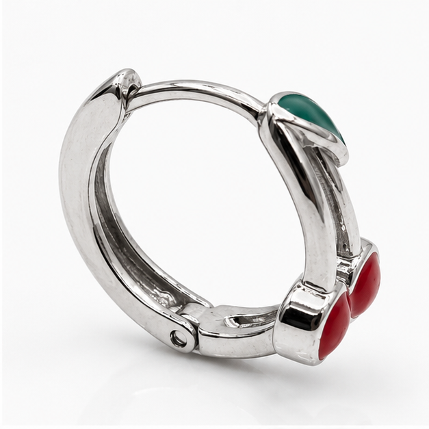 Arete Huggie Baby Cerezas | Rodio Laminado