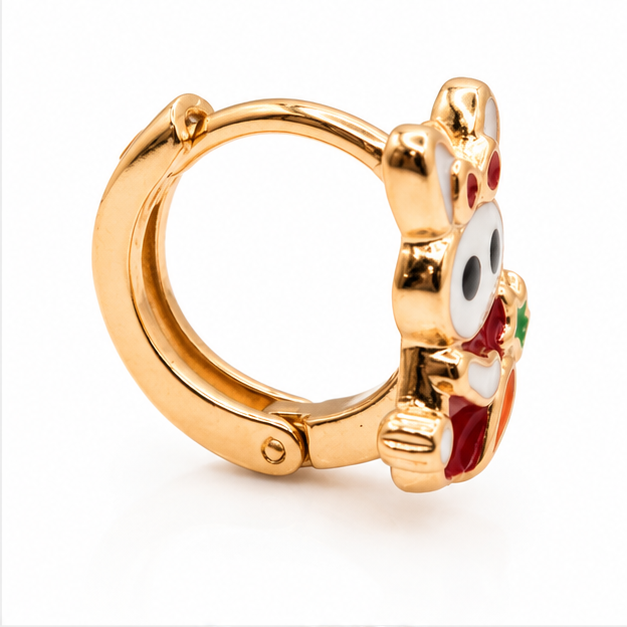 Aretes Conejita Esmaltada Oro Laminado 18K | Princess Magic