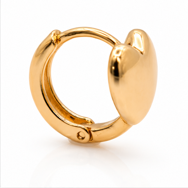 Aretes Baby Corazón Liso Oro Laminado 18K | Princess Magic
