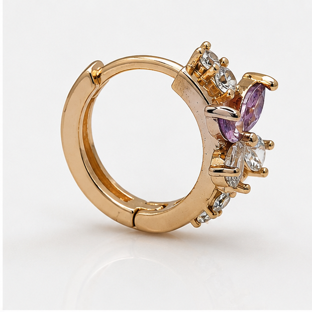 Arete Baby Mariposa con Zirconias Oro Laminado 18K | Princess Magic
