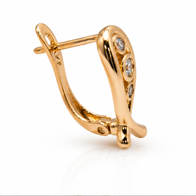 Aretes Cruz Infinita con Zirconias Oro Laminado 18K | Princess Magic