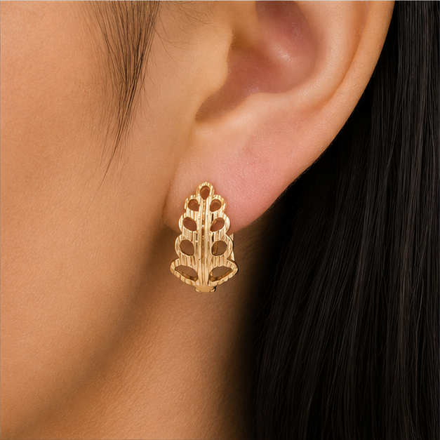 Aretes Huggie Calados Geométricos Oro Laminado 18K | Princess Magic