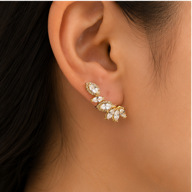Aretes Trepadores Crystal Bloom